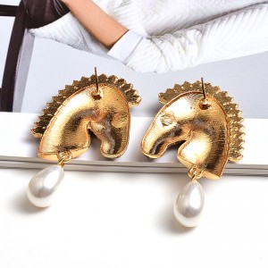 Wholesale Fashion Trend Metal zebra Earrings Statement Fine Drop Earring High-quality Jewelry Accessories For Women
