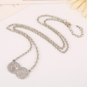 Fashion Boutique Coin Sweater Chain Women’s Fashion Metal Coin Head Coin Exaggerated Necklace wholesale