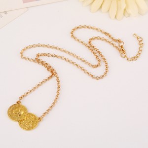 Fashion Boutique Coin Sweater Chain Women’s Fashion Metal Coin Head Coin Exaggerated Necklace wholesale