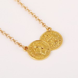 Fashion Boutique Coin Sweater Chain Women’s Fashion Metal Coin Head Coin Exaggerated Necklace wholesale