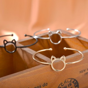 cartoon animal cat ear opening adjustable bracelet environmentally friendly copper jewelry bracelets bangles wholesale