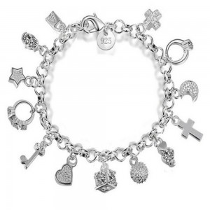 Latest design European and American fashion 13 pendant bracelet, women’s multi-element jewelry bracelets
