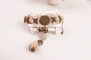 Hot Gothic Lace Retro High-End Bracelet with Gear Watch Series Big Hand Jewelry bangle
