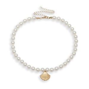 New design jewelry creative simple scallop personality multi-element Pearl shell single-layer temperament necklace