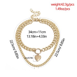 Heart-Shaped Creative Can Open Pendant Women’s Exaggerated Double-Layer Simple Chain Short Necklace