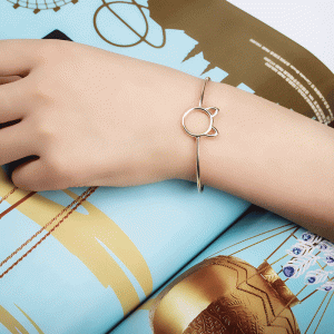 cartoon animal cat ear opening adjustable bracelet environmentally friendly copper jewelry bracelets bangles wholesale