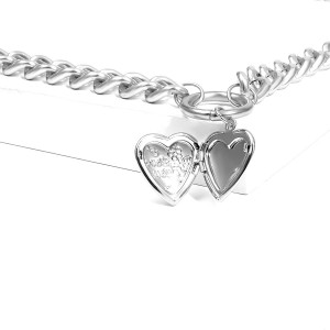 Heart-Shaped Creative Can Open Pendant Women’s Exaggerated Double-Layer Simple Chain Short Necklace