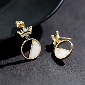 Latest Versatile Glorious Crown Earrings New Style Elegant Ear Stud Creative Decoration stud earrings wholesale