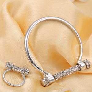 Personality Full of rhinestone Horseshoe-Shaped Screw D-Shaped Bracelet Couple Bracelet-Creative Bracelet Hand Jewelry