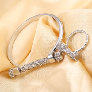 Personality Full of rhinestone Horseshoe-Shaped Screw D-Shaped Bracelet Couple Bracelet-Creative Bracelet Hand Jewelry