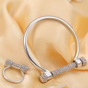 Personality Full of rhinestone Horseshoe-Shaped Screw D-Shaped Bracelet Couple Bracelet-Creative Bracelet Hand Jewelry