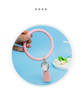 Creative new style Keychain Tassel Pendant PU Leather Keyring Hot Leather keychains Pendant Wholesale