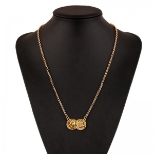 Fashion Boutique Coin Sweater Chain Women’s Fashion Metal Coin Head Coin Exaggerated Necklace wholesale