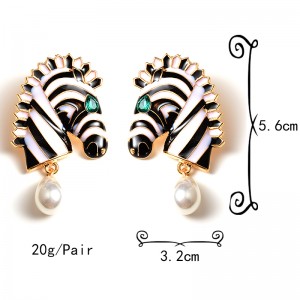 Wholesale Fashion Trend Metal zebra Earrings Statement Fine Drop Earring High-quality Jewelry Accessories For Women