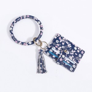2020 New style Purse Keychain Female Pu Fitness Bracelet Multi-Card Bracelet Keyring Pendant Zinc Alloy Pu keychains wholesale