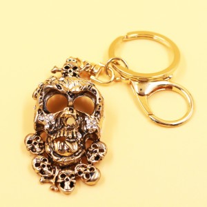 Fashion Creative Gift Skull Necklace Keychain Colorful Skull Pendant Wholesale of Small Articles rhinestone keychains