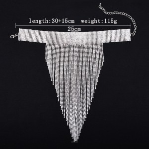 2020 New Full rhinestone Clavicle Necklace Crystal Long Tassel Ornament Exaggerated zinc alloy Jewelry necklace Wholesale